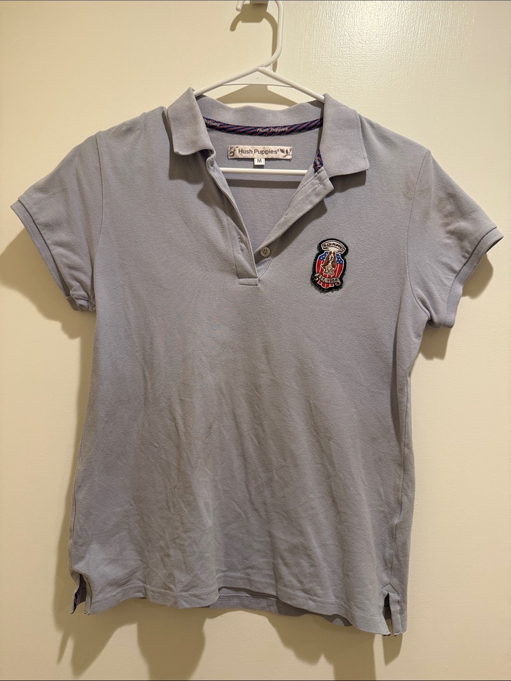 Hush Puppies Light Blue/Purple Women’s Polo with Embroidered Crest